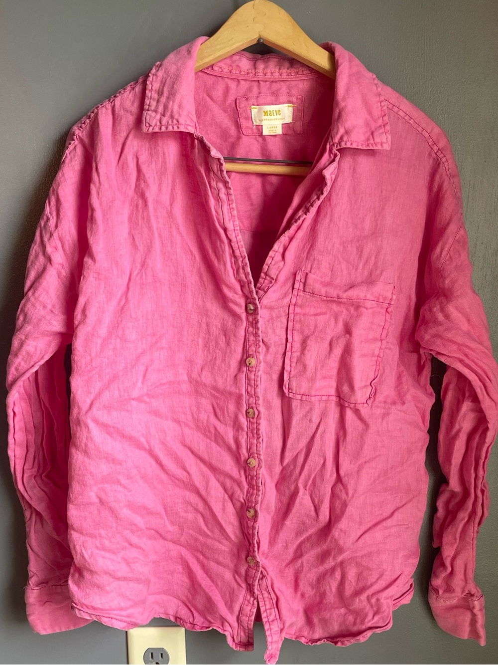 100% linen anthropology button up